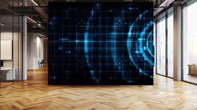 Abstract technology background. Hi-tech communication. Futuristic digital innovation concept Wall mural