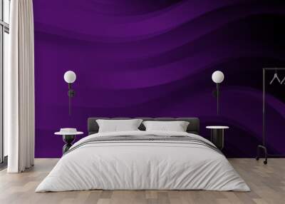 Abstract wavy purple background Wall mural