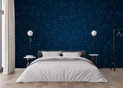 Binary code abstract technology background. Global network Wall mural