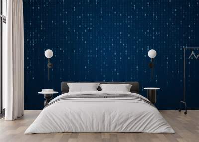 Binary code abstract technology background. Global network Wall mural