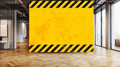 Black and yellow warning line striped background Wall mural