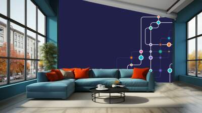 Circuit connect lines and dots. Network technology and Connection concept. Decentralized network nodes connections Wall mural