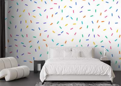 Colorful sprinkles banner background, colorful falling decorative sprinkles background Wall mural