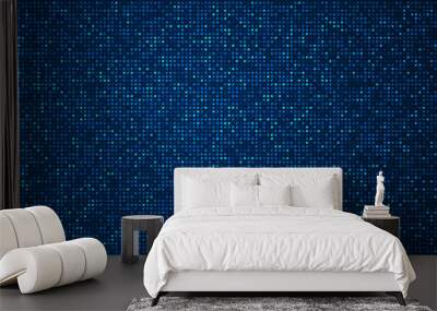 Digital technology background. Digital data square blue pattern pixel background Wall mural