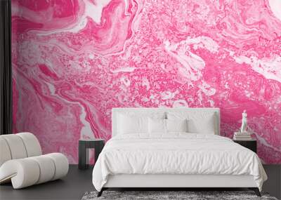 Pink marble luxury background. Design for card, cover, packaging Wall mural