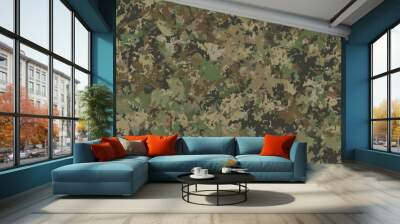 Texture military camouflage, army green hunting Wall mural