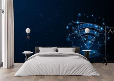 Abstract wifi symbol. Concept of communication technology, internet signal or wireless connection. Wall mural