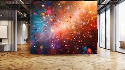 Colorful vibrant bokeh lights with a dreamy and festive feel, perfect for celebrations and party backgrounds. Wall mural