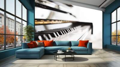 Classic piano key with musician hands playing Wall mural