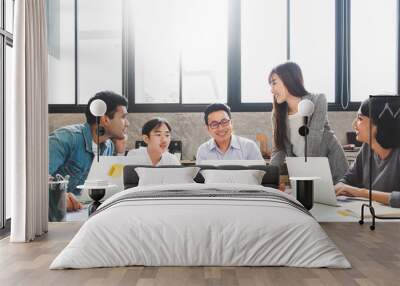 Group of Asian business people and creative designer meeting in office Wall mural