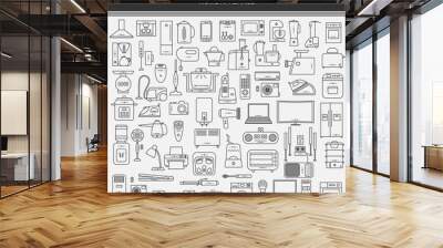 set of futuristic icons. appliances set in a linear style. infographics. vector illustration. Wall mural