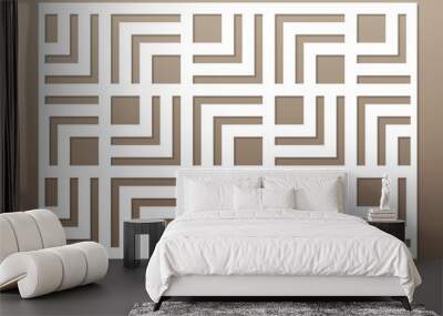 Template for cutting. Geometric line, square pattern. Laser cut. ratio 2:3. Vector illustration. Wall mural