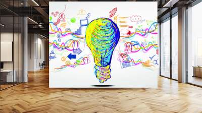 Light bulb Idea. plan think analyze creative startup business. illustration Creativity modern Concept Vector. Wall mural