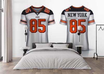 American Football jersey,t-shirt sport design template.uniform front and back view. Wall mural