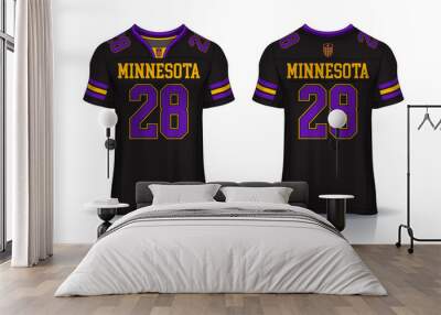 American Football jersey,t-shirt sport design template.uniform front and back view. Wall mural