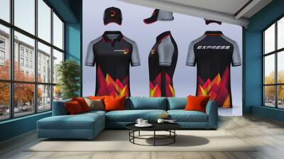 Corporate Work Shirts,t-shirt and cap templates design. uniform for company.	 Wall mural