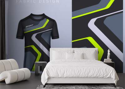 Fabric textile design for Sport t-shirt, Soccer jersey mockup for football club. uniform front view.	 Wall mural