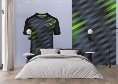 Fabric textile design for Sport t-shirt, Soccer jersey mockup for football club. uniform front view. Wall mural