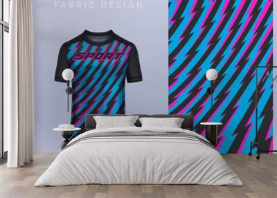 Fabric textile design for Sport t-shirt, Soccer jersey mockup for football club. uniform front view.	 Wall mural