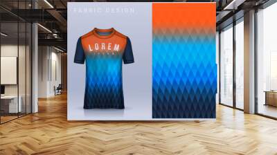 Fabric textile design for Sport t-shirt, Soccer jersey mockup for football club. uniform front view.	 Wall mural