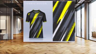 Fabric textile design for Sport t-shirt, Soccer jersey mockup for football club. uniform front view. Wall mural