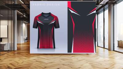 Fabric textile design for Sport t-shirt, Soccer jersey mockup for football club. uniform front view.	
 Wall mural