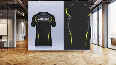 Fabric textile design for Sport t-shirt, Soccer jersey mockup for football club. uniform front view.	 Wall mural