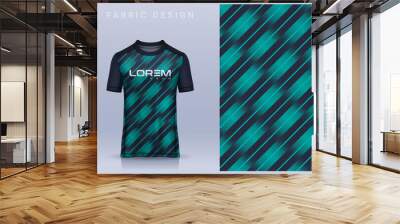 Fabric textile design for Sport t-shirt, Soccer jersey mockup for football club. uniform front view.	 Wall mural