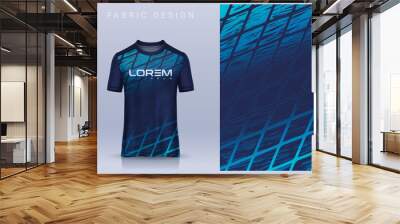 Fabric textile design for Sport t-shirt, Soccer jersey mockup for football club. uniform front view. Wall mural