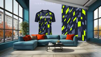 Fabric textile design for Sport t-shirt, Soccer jersey mockup for football club. uniform front view. Wall mural