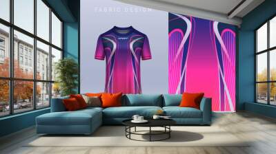 Fabric textile design for Sport t-shirt, Soccer jersey mockup for football club. uniform front view.	 Wall mural