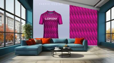 Fabric textile design for Sport t-shirt, Soccer jersey mockup for football club. uniform front view.	 Wall mural