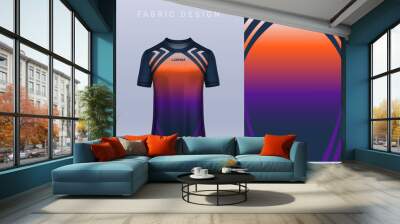 Fabric textile design for Sport t-shirt, Soccer jersey mockup for football club. uniform front view.	 Wall mural