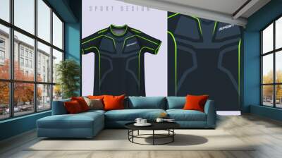 Fabric textile design for Sport t-shirt, Soccer jersey mockup for football club. uniform front view.	 Wall mural