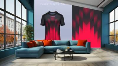 Fabric textile design for Sport t-shirt, Soccer jersey mockup for football club. uniform front view.	 Wall mural