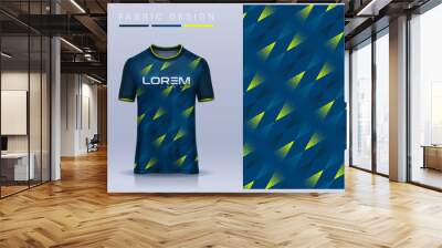 Fabric textile for Sport t-shirt ,Soccer jersey mockup for football club. uniform front and back view. Wall mural