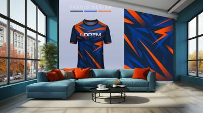 Fabric textile for Sport t-shirt ,Soccer jersey mockup for football club. uniform front and back view. Wall mural