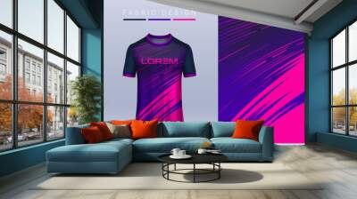 Fabric textile for Sport t-shirt ,Soccer jersey mockup for football club. uniform front and back view. Wall mural