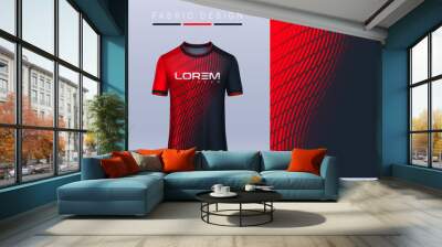 Fabric textile for Sport t-shirt ,Soccer jersey mockup for football club. uniform front and back view. Wall mural