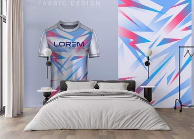 Fabric textile for Sport t-shirt ,Soccer jersey mockup for football club. uniform front view. Wall mural