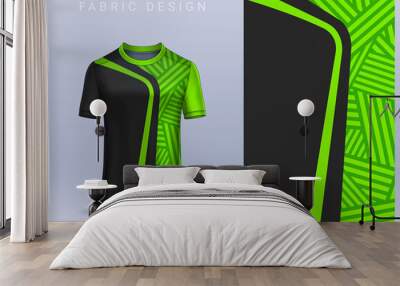 Fabric textile for Sport t-shirt ,Soccer jersey mockup for football club. uniform front view. Wall mural