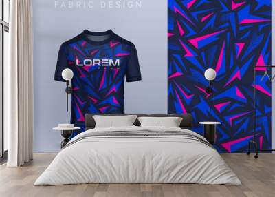 Fabric textile for Sport t-shirt ,Soccer jersey mockup for football club. uniform front view. Wall mural