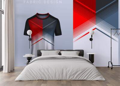 Fabric textile for Sport t-shirt ,Soccer jersey mockup for football club. uniform front view. Wall mural