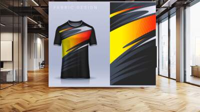 Fabric textile for Sport t-shirt ,Soccer jersey mockup for football club. uniform front view. Wall mural