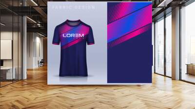 Fabric textile for Sport t-shirt ,Soccer jersey mockup for football club. uniform front view. Wall mural