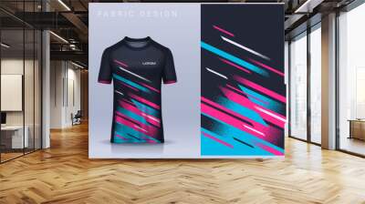 Fabric textile for Sport t-shirt ,Soccer jersey mockup for football club. uniform front view. Wall mural