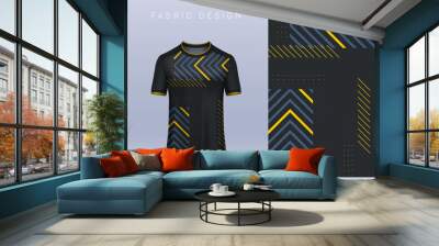 Fabric textile geometric design for Sport t-shirt, Soccer jersey mockup for football club. uniform front view. Wall mural