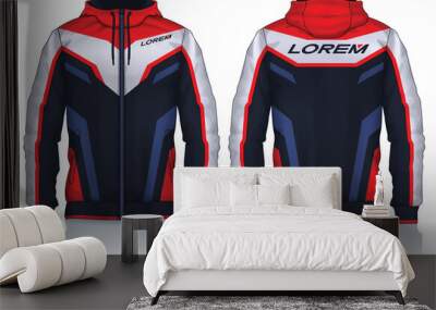 Hoodie shirts template.Jacket Design,Sportswear Track front and back view.	 Wall mural