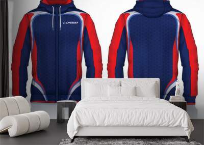 Hoodie shirts template.Jacket Design,Sportswear Track front and back view.	 Wall mural