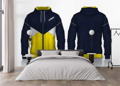 Hoodie shirts template.Jacket Design,Sportswear Track front and back view. Wall mural